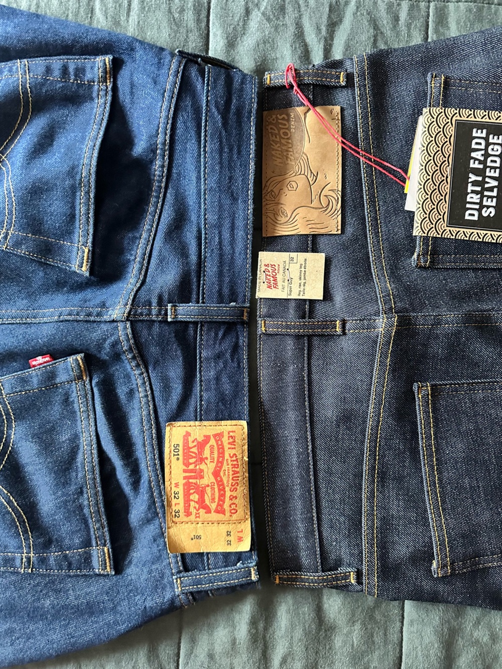NWT Naked & Famous Super Guy Dark Indigo Slim Regular Rise Men’s Jeans W32 L30 - Picture 17 of 17